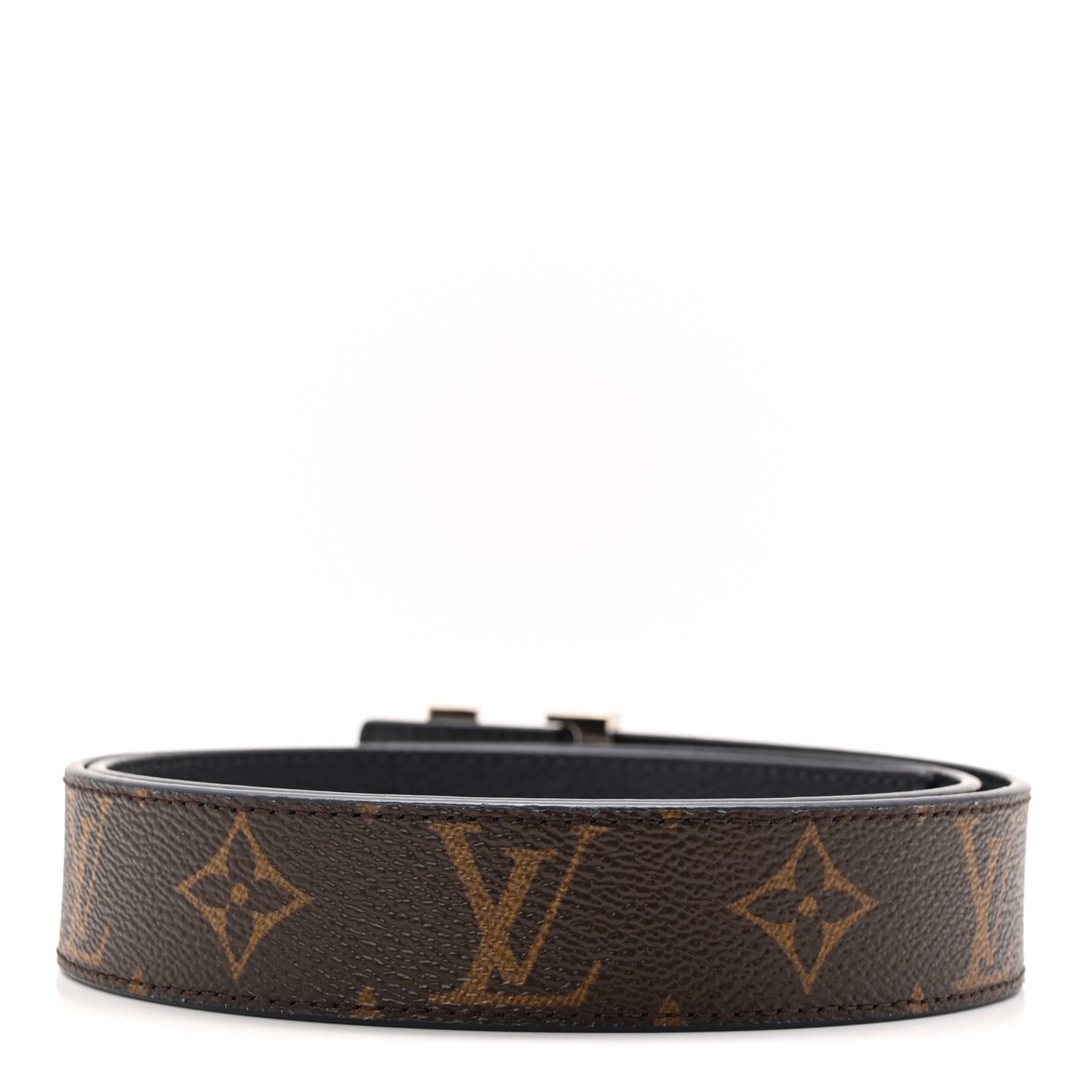 Calfskin Monogram 30mm LV Initiales Reversible Belt 80 32 Marine
