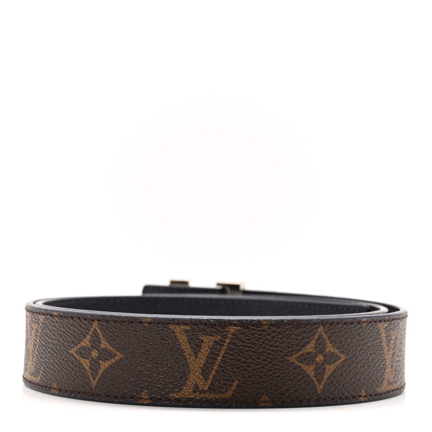 Louis Vuitton Calfskin Monogram 30mm LV Initiales Reversible Belt 80 32 Marine 3 of 7