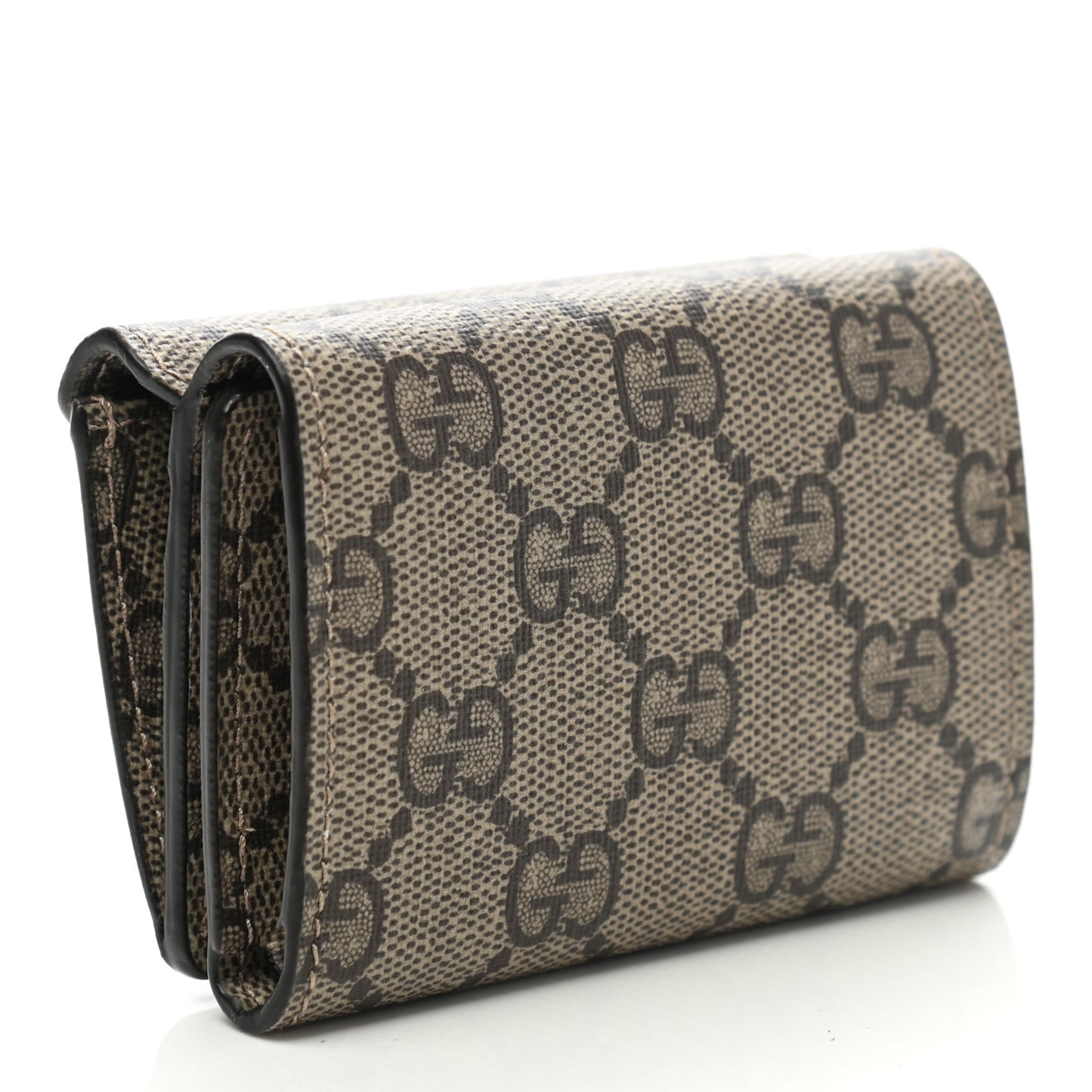 X BALENCIAGA GG Supreme Monogram Logo Envelope Card Case Wallet Beige Ebony Mystic White