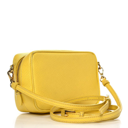 Prada Saffiano Mini Camera Crossbody Bag Ocra 3 of 12