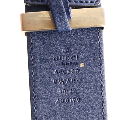 Gucci Calfskin Ceramic Glass Double G 40mm Belt 80 32 Blue Agata Multicolor 5 of 5