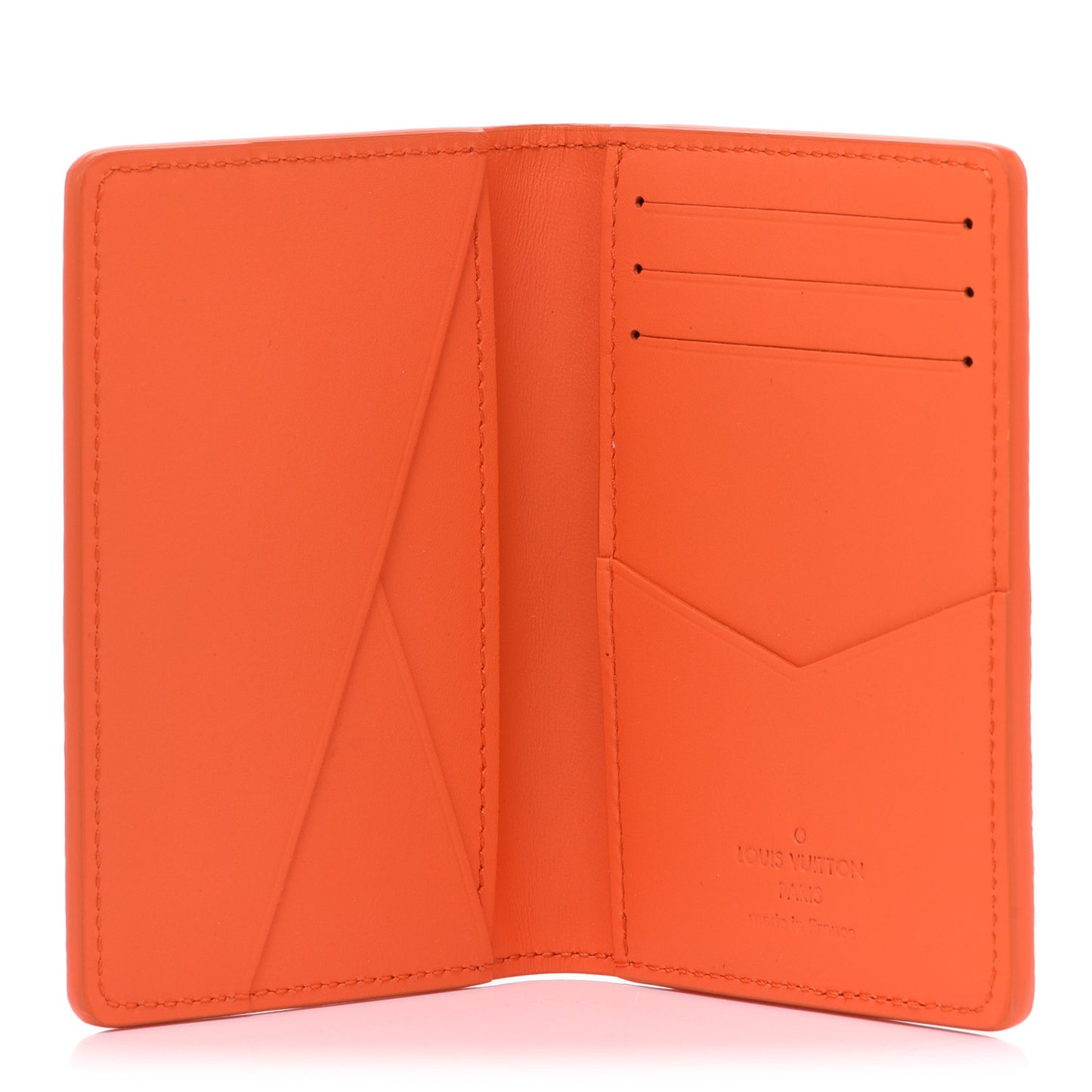 Grained Calfskin Pocket Organizer Orange