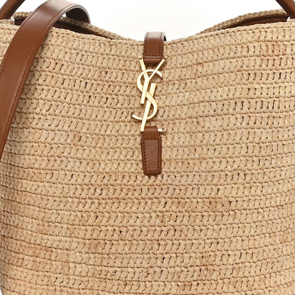 Saint Laurent Raffia Vegetable Le 37 Bucket Bag Naturel Brick 9 of 11