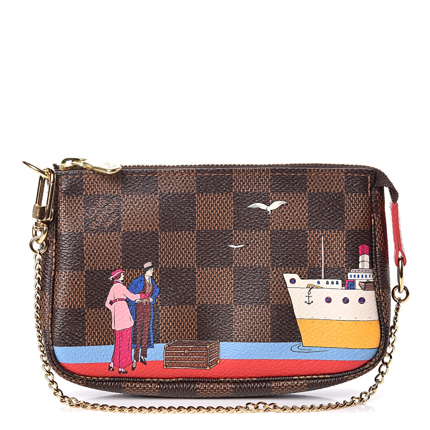 Louis Vuitton Damier Ebene 2016 Christmas Animation Mini Pochette Accessories 1 of 9