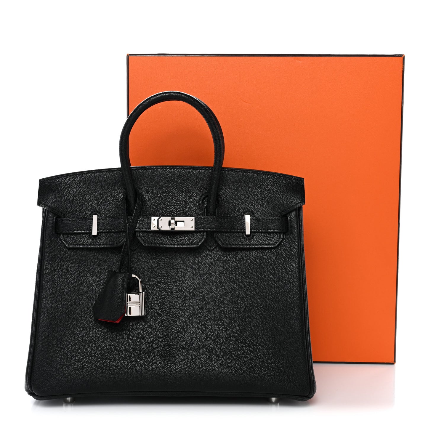 Chevre Mysore Horseshoe Birkin 25 Black Rouge Casaque