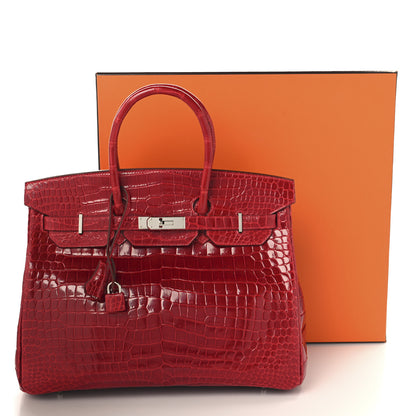 Hermes Shiny Porosus Crocodile Birkin 35 Braise 13 of 13