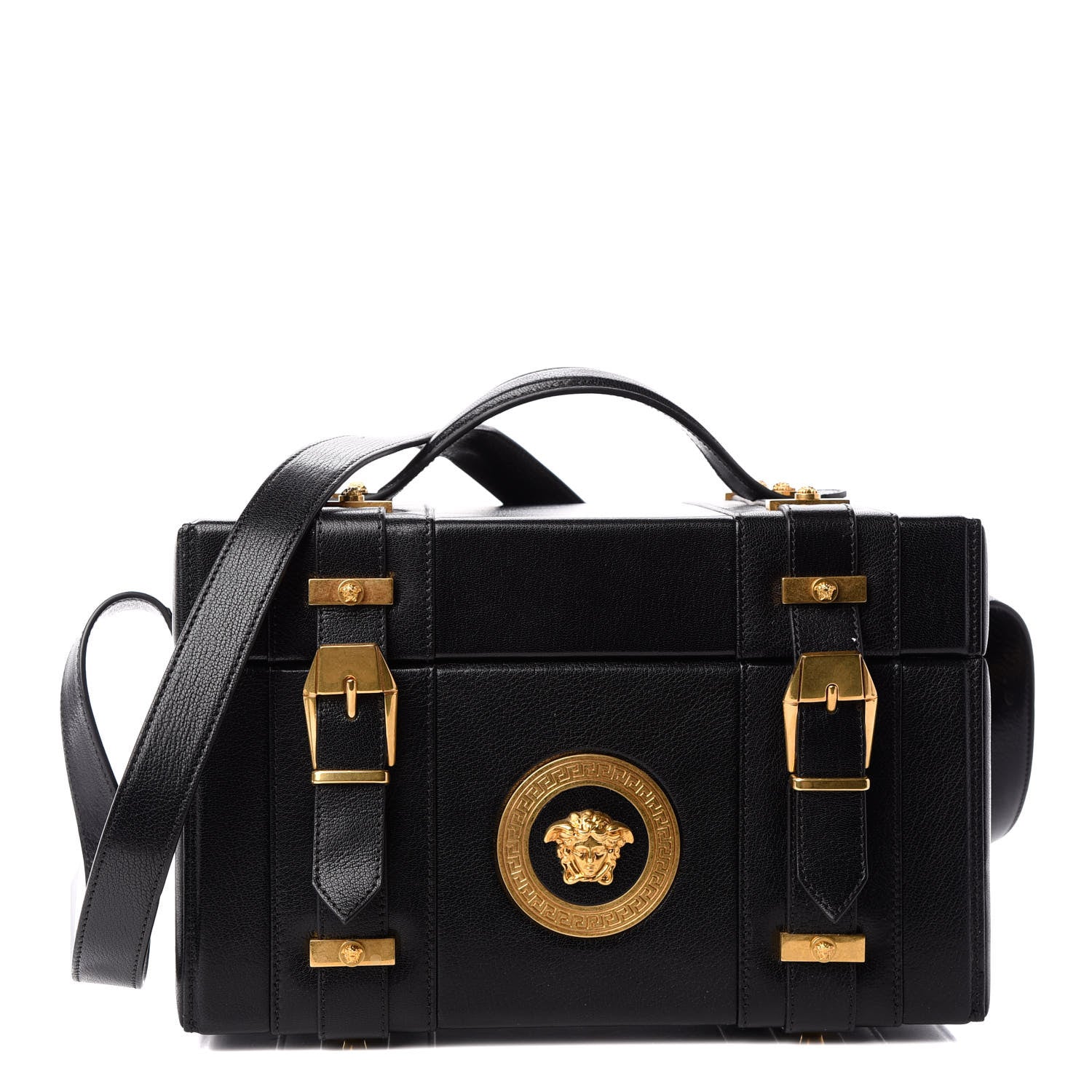 Versace Calfskin Medusa Vanity Train Case Black 1 of 8