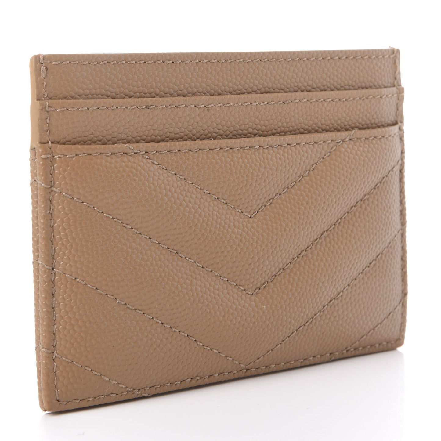 Grain De Poudre Matelasse Chevron Monogram Credit Card Case Cork