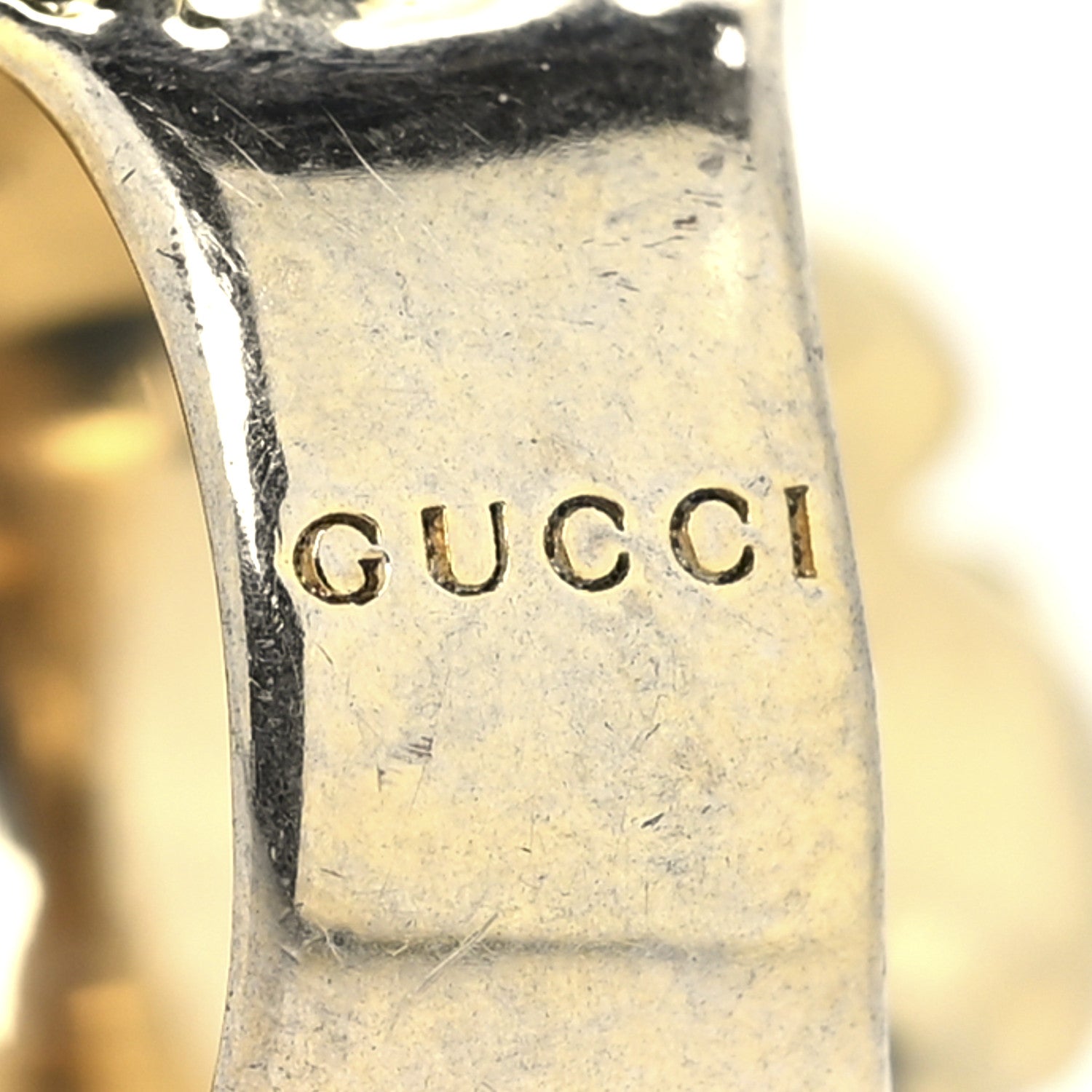 Gucci Metal Crystal Lion Head Ring 16 Aged Gold 6 of 12