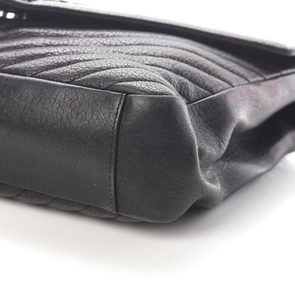 Saint Laurent Sheepskin Matelasse Chevron Monogram Large College Satchel Black 9 of 12