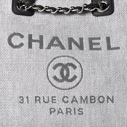 Chanel Woven Straw Raffia Large Deauville Tote Grey 9 of 11