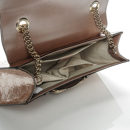 Gucci Shine Guccissima Medium Emily Chain Shoulder Bag Dark Cipria 5 of 7