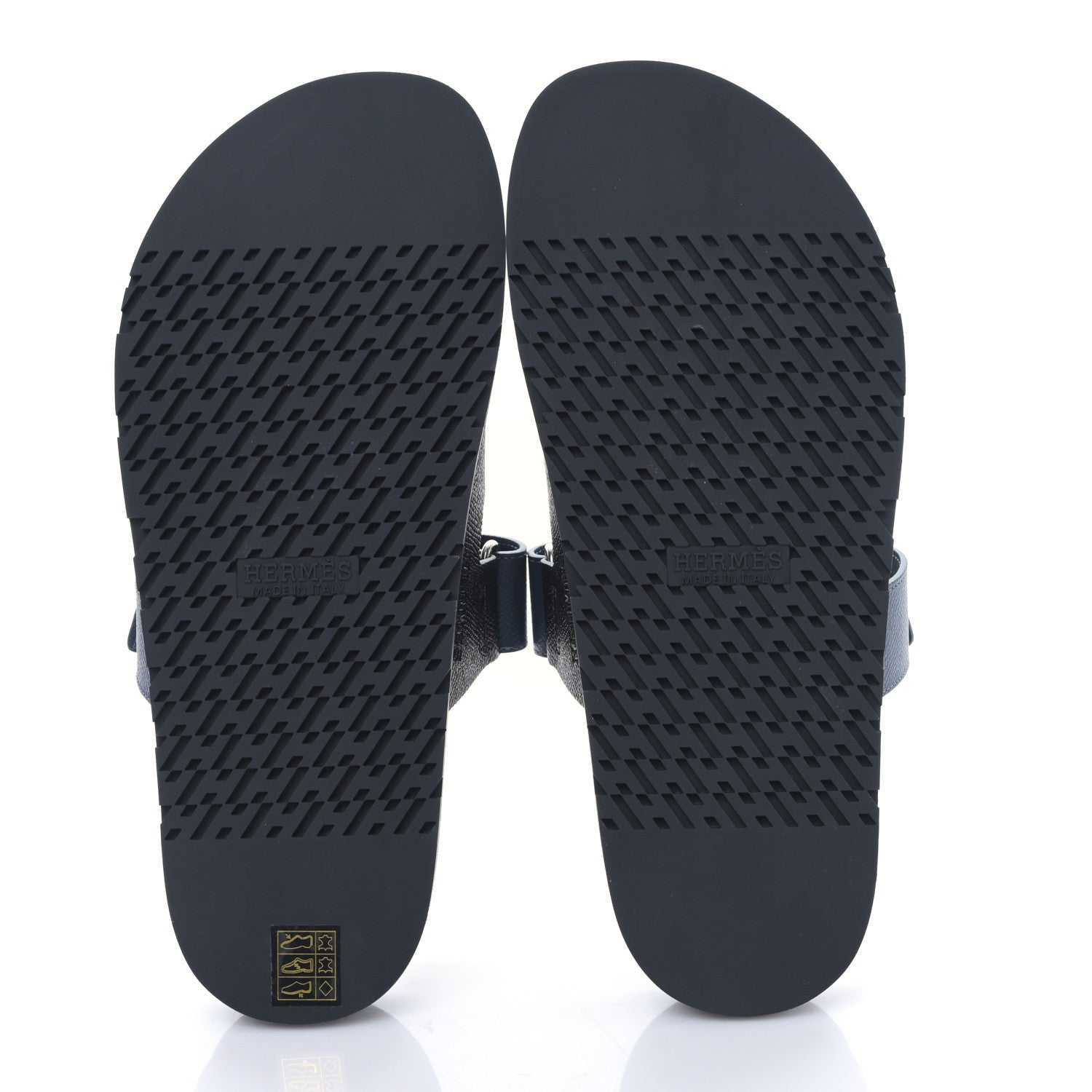 Hermes Epsom Mens Chypre Sandals 42 Black Bleu Céleste 5 of 9