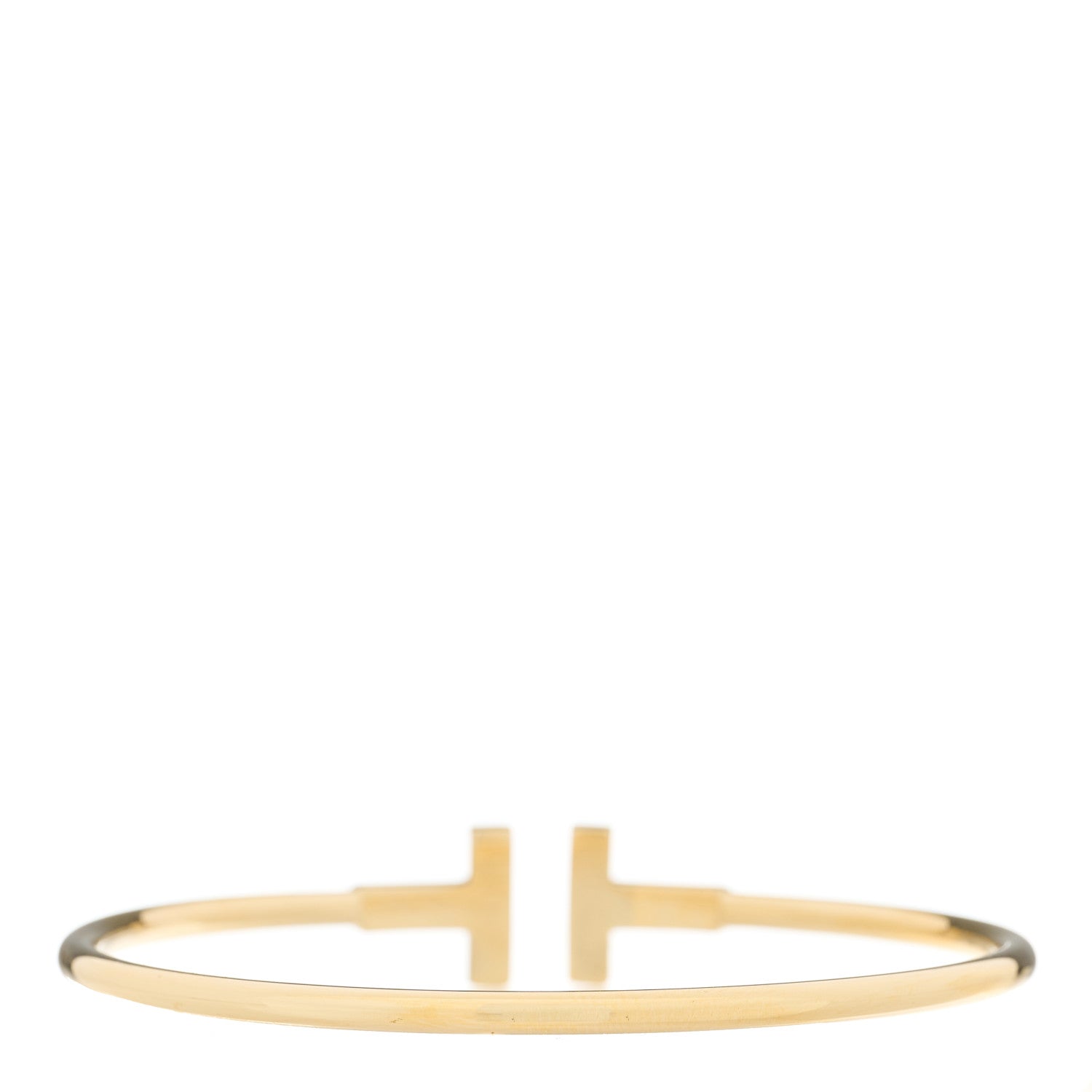 Tiffany 18K Yellow Gold Diamond T Wire Bracelet 2 of 3