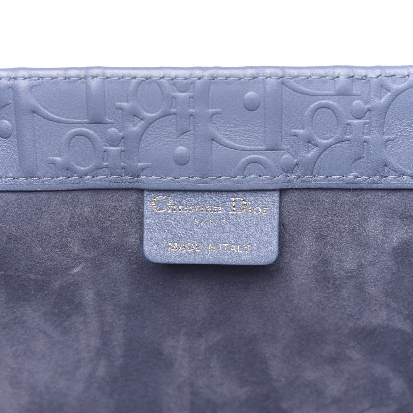 Oblique Calfskin Embossed Book Tote Denim Blue