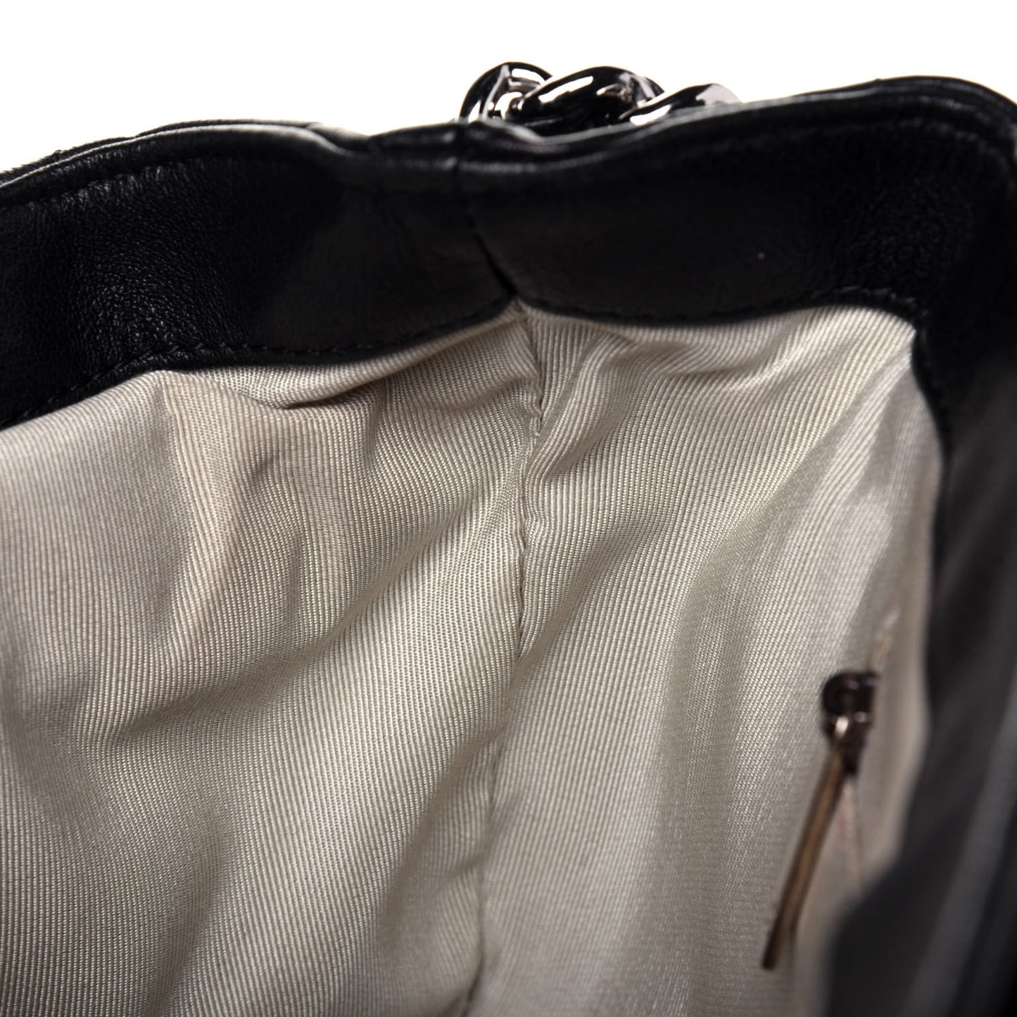 Washed Lambskin Quilted Mini Chain Around Flap Black