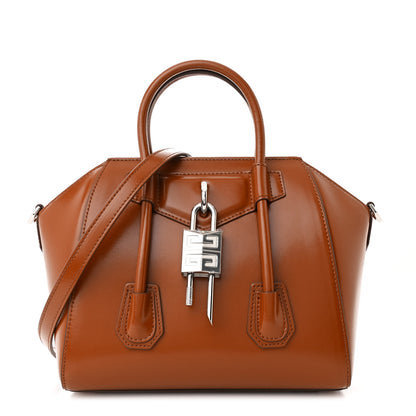 Givenchy Box Calfskin Mini Lock Antigona Shoulder Bag Beige Chestnut 1 of 10