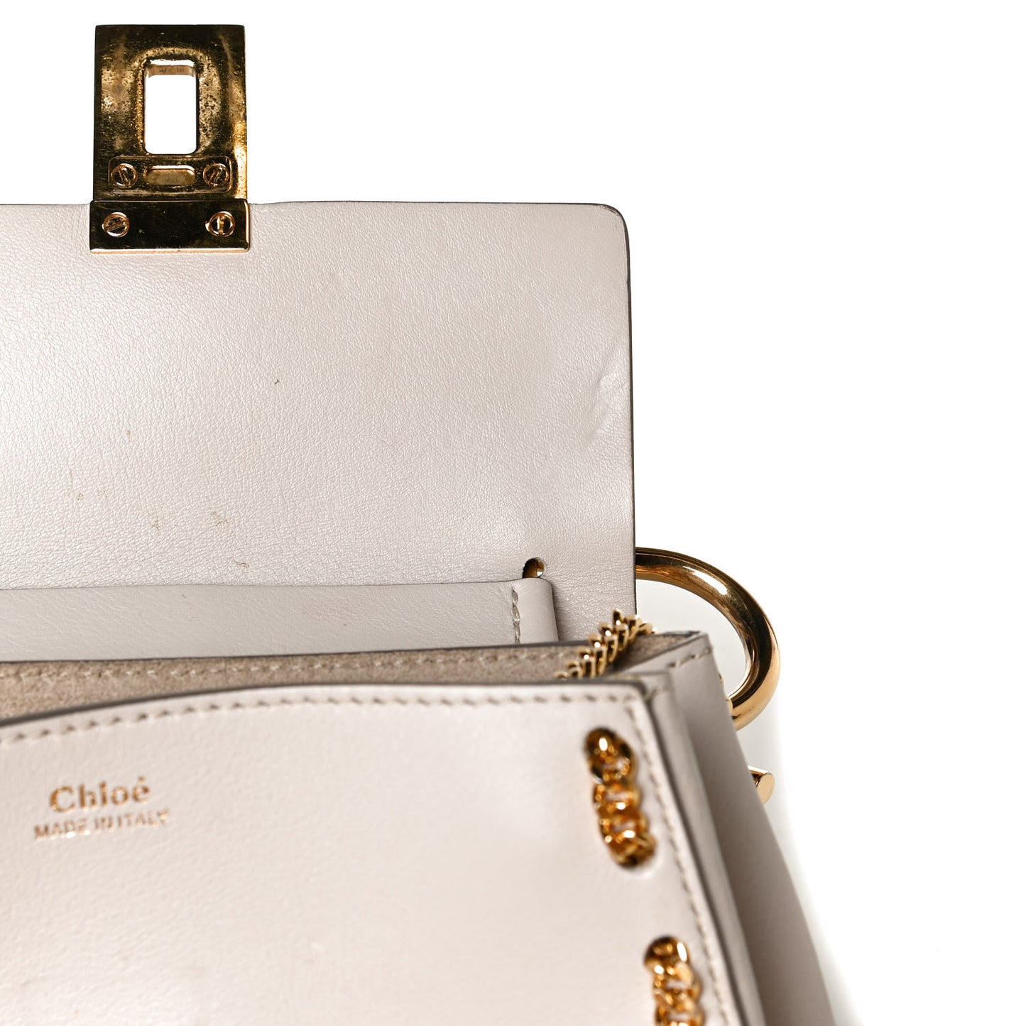 Calfskin Mini Drew Chain Shoulder Bag White