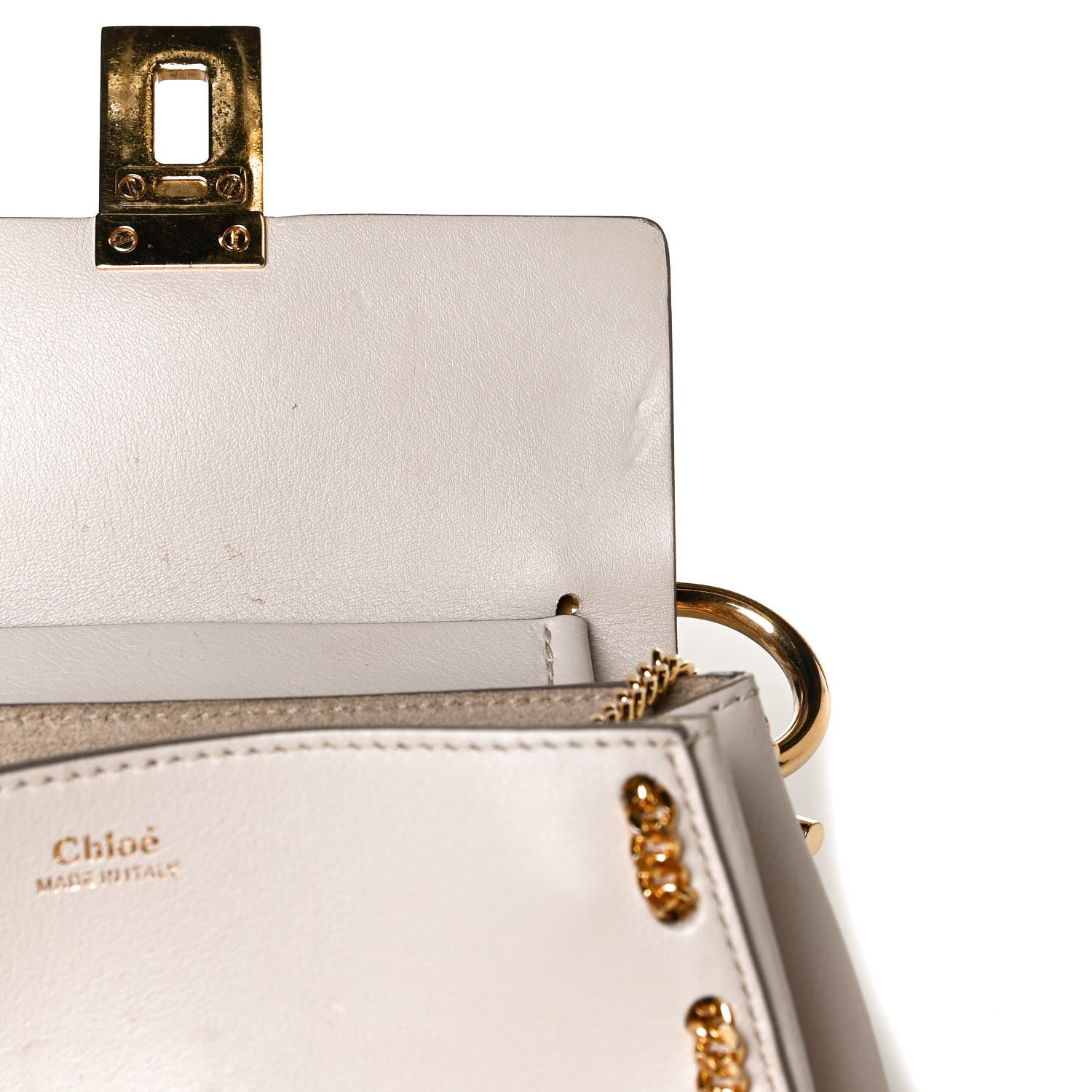 Chloe Calfskin Mini Drew Chain Shoulder Bag White 8 of 15