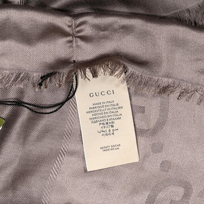 Gucci Wool Silk GG Jacquard Shawl Cloud 3 of 4