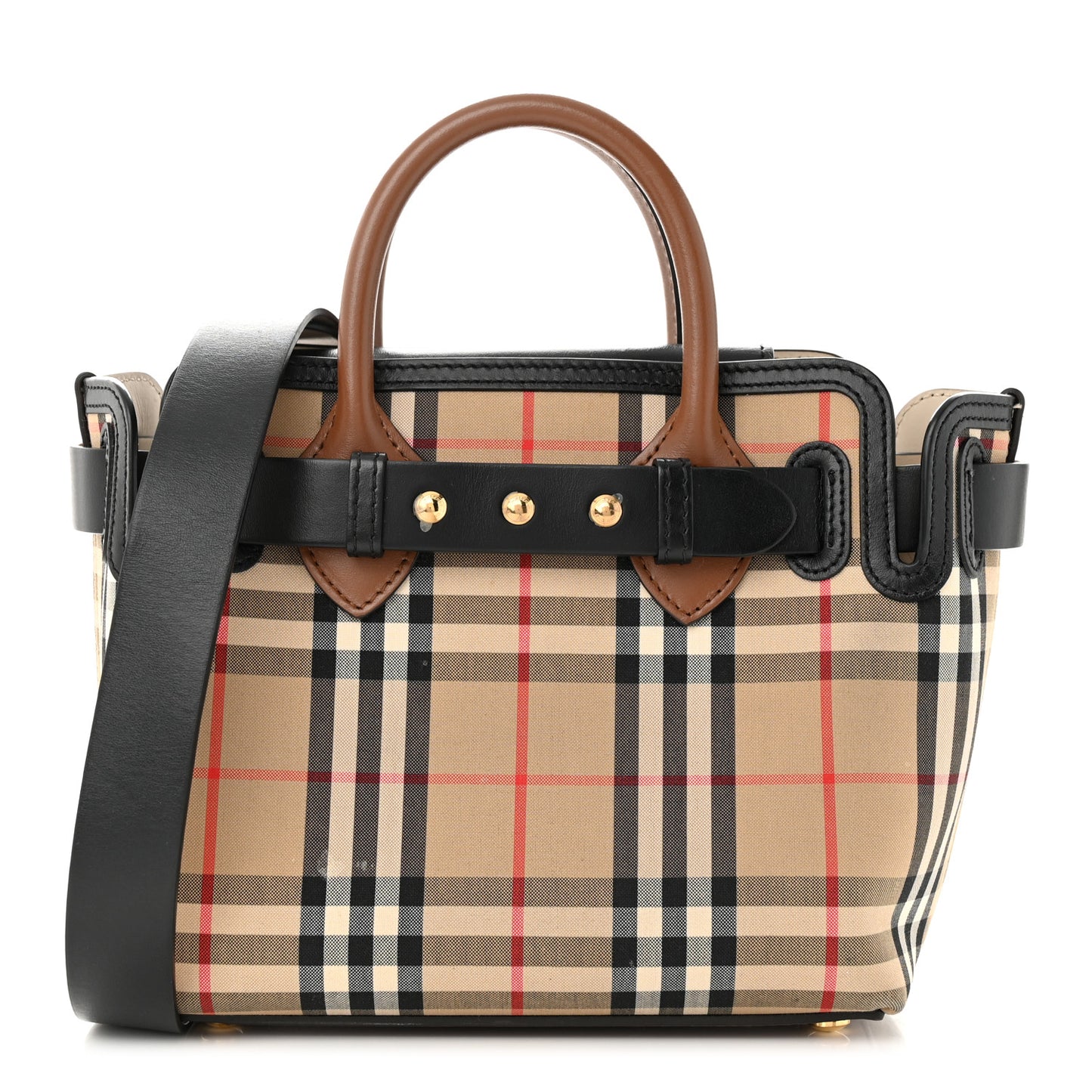 Calfskin Vintage Check Triple Stud Mini Belt Bag Archive Beige