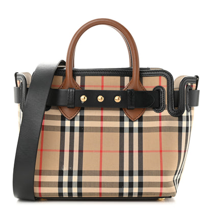 Burberry Calfskin Vintage Check Triple Stud Mini Belt Bag Archive Beige 1 of 15