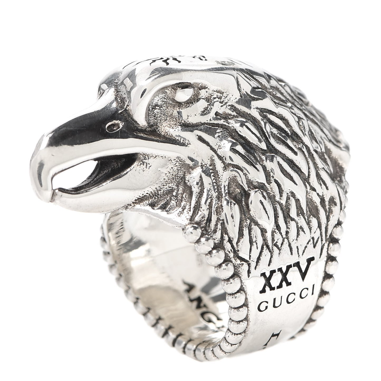Sterling Silver Large Anger Forest Eagle Head Ring 53 6.25