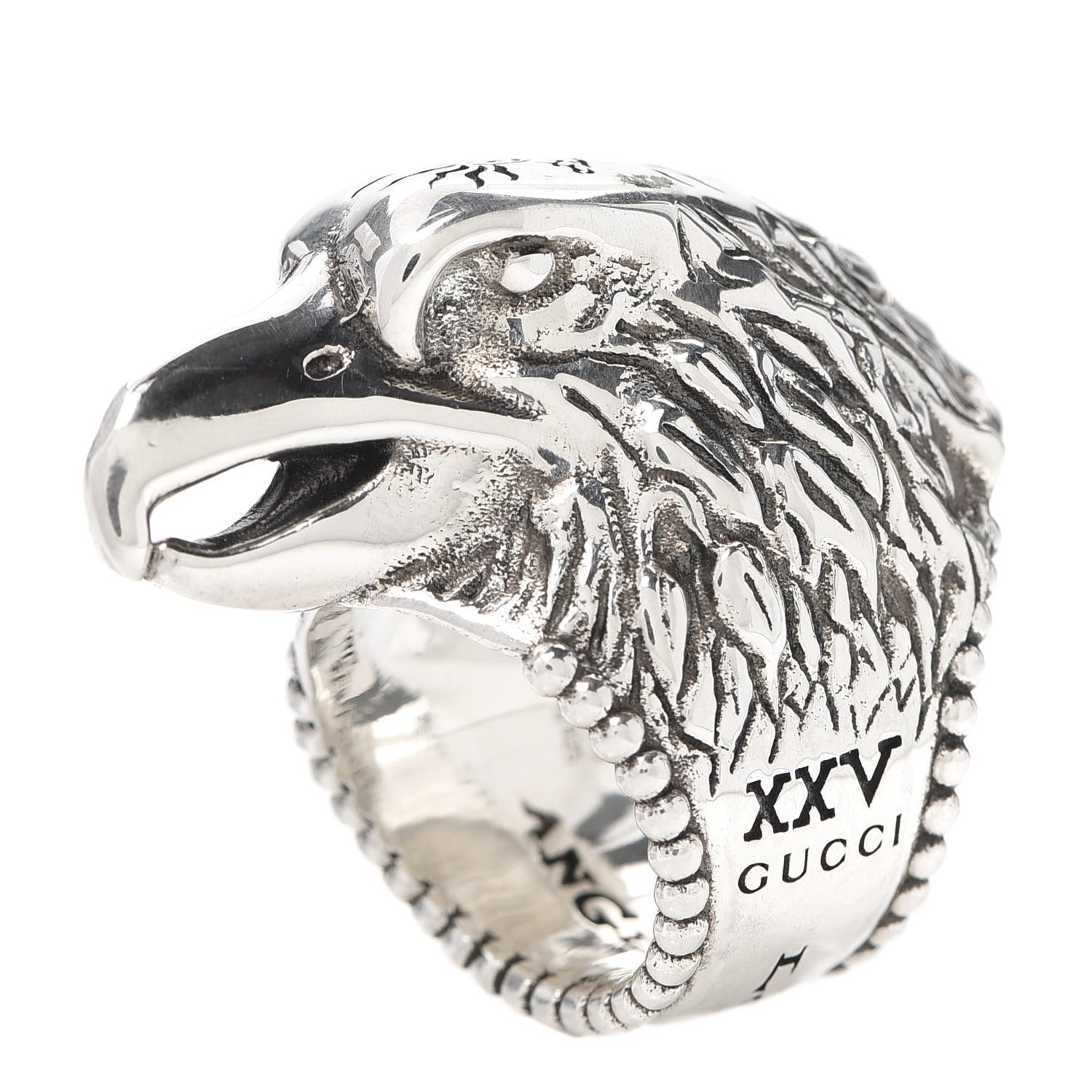 Gucci Sterling Silver Large Anger Forest Eagle Head Ring 53 6.25 1 of 5