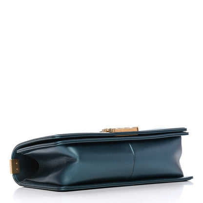 Chanel Metallic Calfskin Quilted Medium Boy Flap Blue 4 of 9
