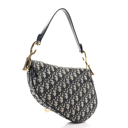 Christian Dior Oblique Saddle Bag Blue 3 of 11
