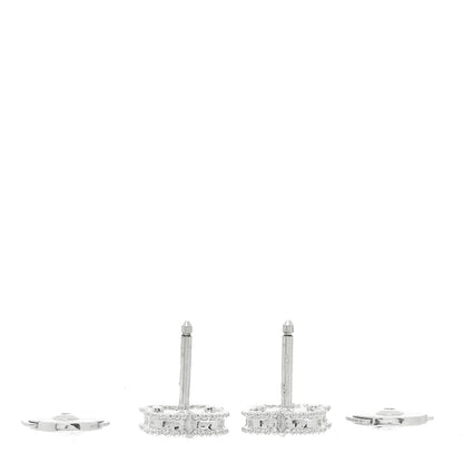 Van Cleef & Arpels 18K White Gold Turquoise Sweet Alhambra Earrings 2 of 6