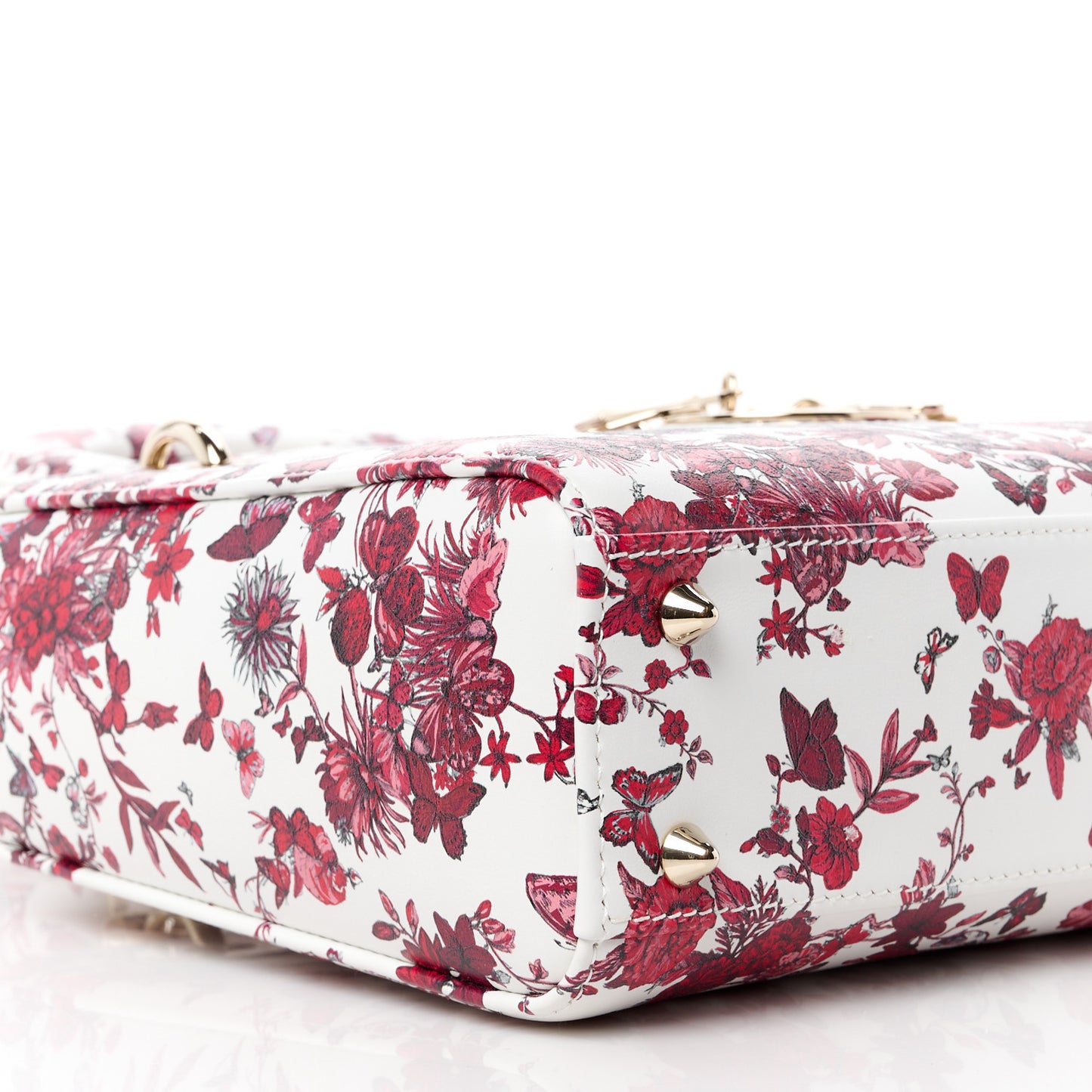 Calfskin Le Coeur Des Papillons Small My ABCDior Lady Dior White Multicolor