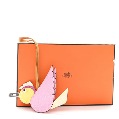Hermes Ostrich Epsom Swift Birdy Bag Charm Mauve Sylvestre 5 of 5