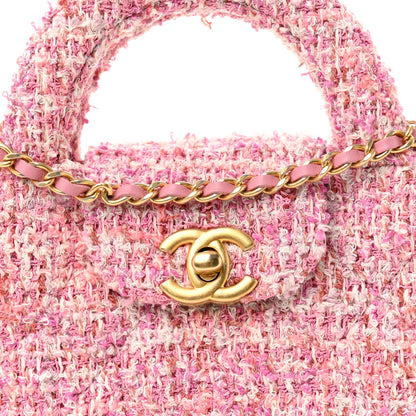 Chanel Tweed Quilted Mini Nano Kelly Shopper Pink 8 of 10