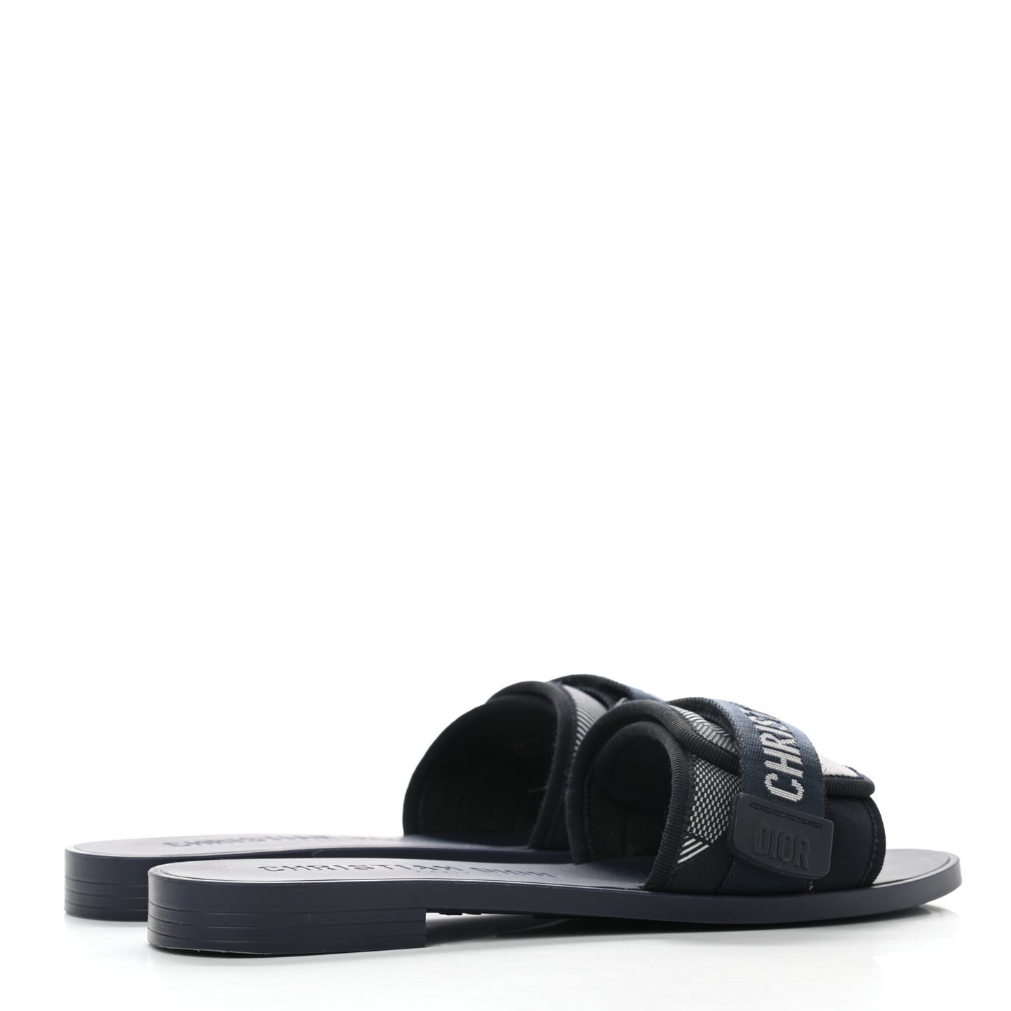 Technical Stretch Fabric Camouflage Dio(r)evolution Slide Sandals 38 Deep Blue