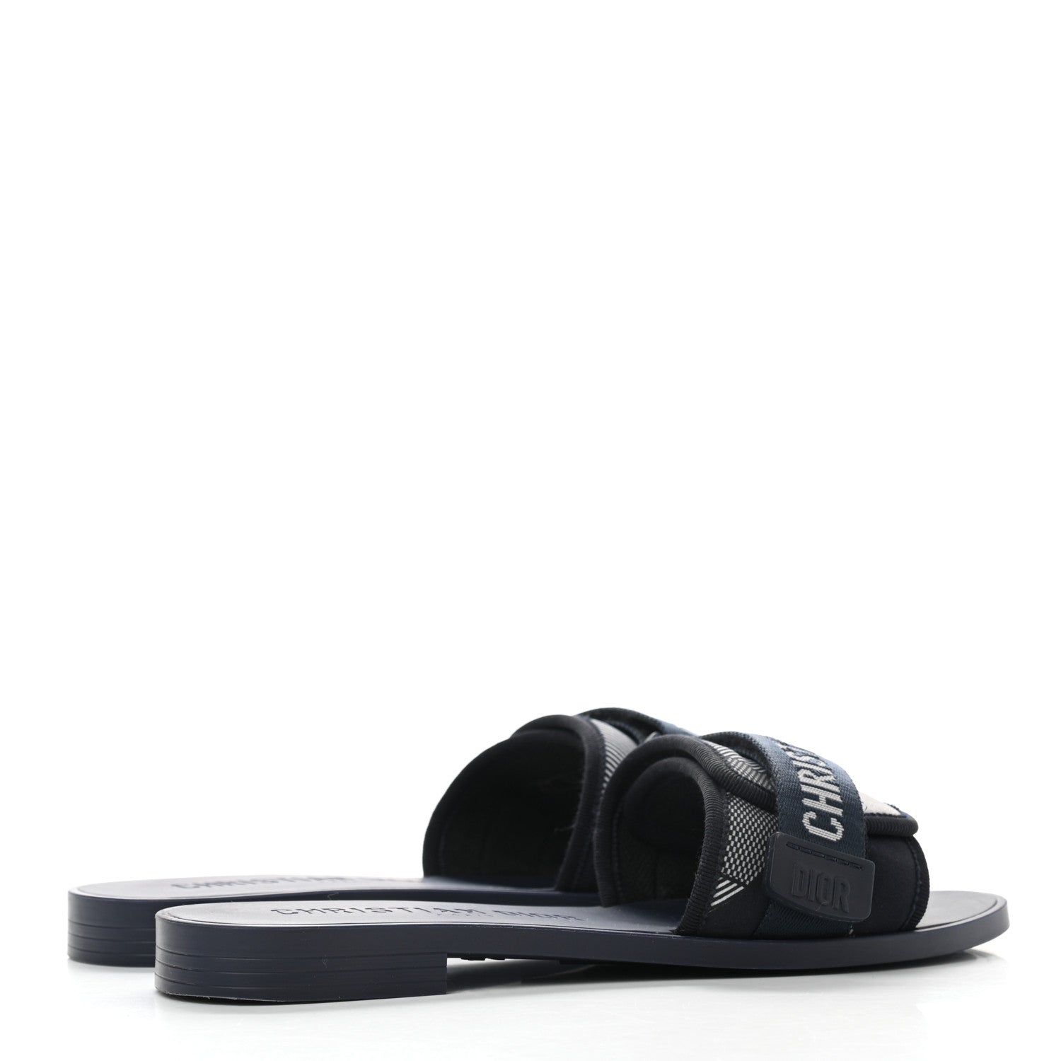 Christian Dior Technical Stretch Fabric Camouflage Dio(r)evolution Slide Sandals 38 Deep Blue 4 of 9