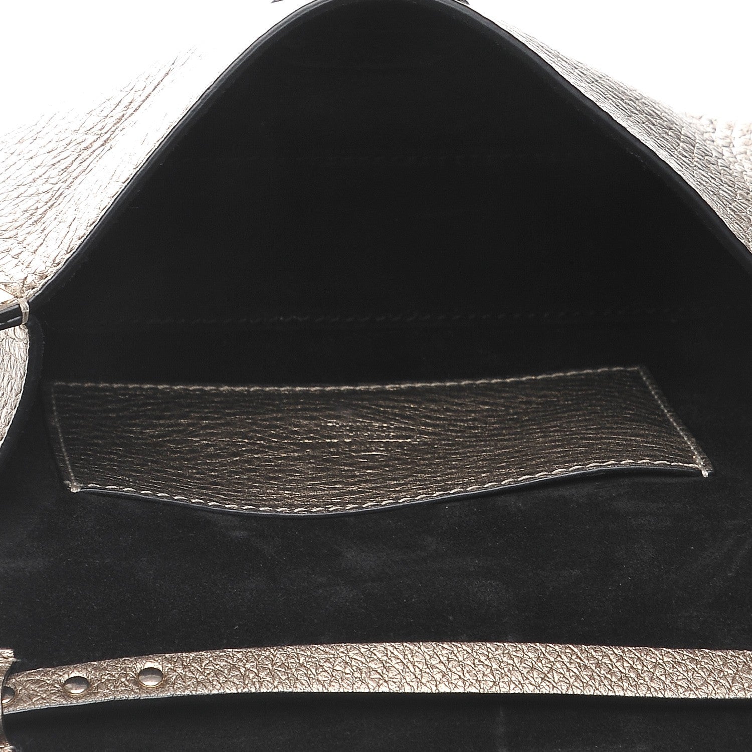 Valentino Garavani Metallic Pebbled Calfskin Medium Rockstud Flip Lock Crossbody Bag Sasso 5 of 7