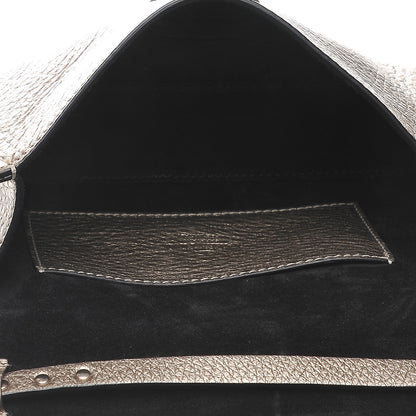 Valentino Garavani Metallic Pebbled Calfskin Medium Rockstud Flip Lock Crossbody Bag Sasso 5 of 7