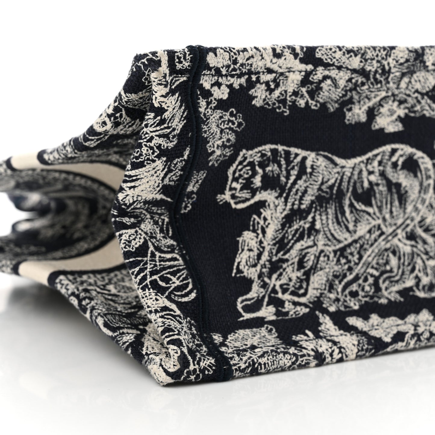 Canvas Embroidered Small Dioriviera Toile De Jouy Book Tote Blue