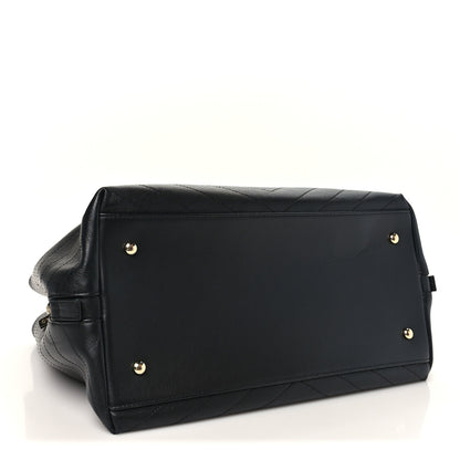 Chanel Calfskin Stitched Large Chevron Chic Shopping Bag Black 4 of 11