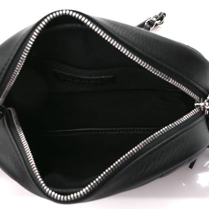 Chanel Calfskin Diagonal Chevron Quilted Tassel Camera Case Black 5 of 11