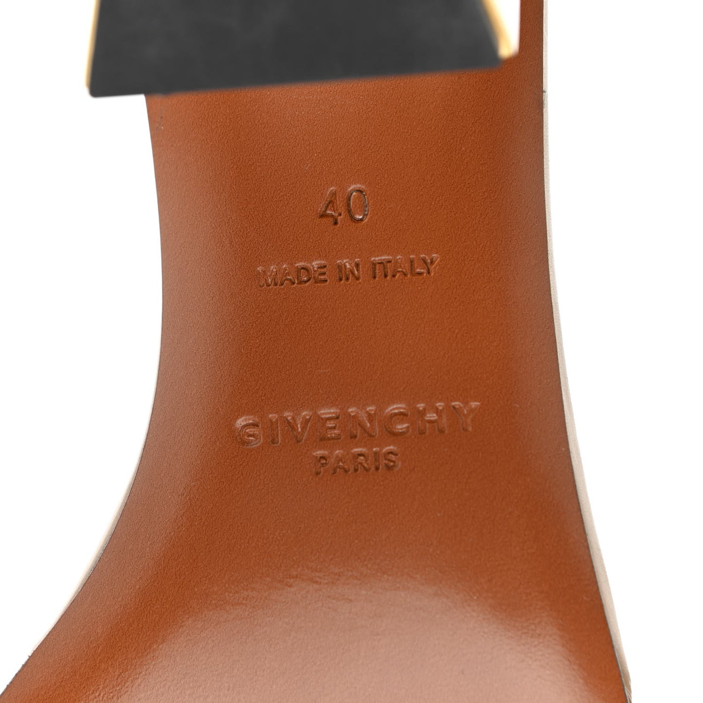 Smooth Calfskin Triangle Sandals 40 Beige Camel