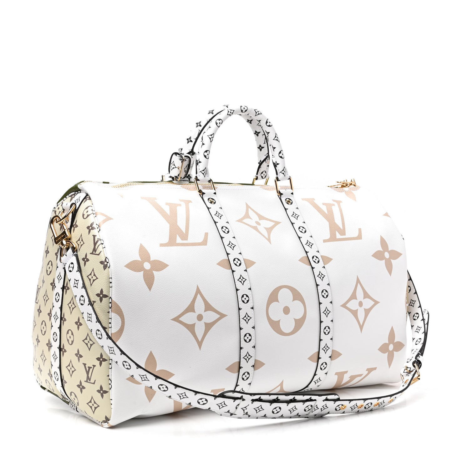 Monogram Giant Keepall Bandouliere 50 Kaki Beige