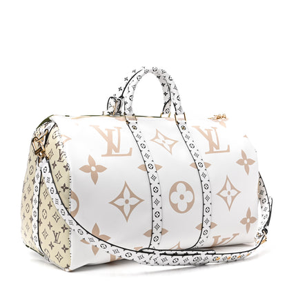 Louis Vuitton Monogram Giant Keepall Bandouliere 50 Kaki Beige 3 of 9