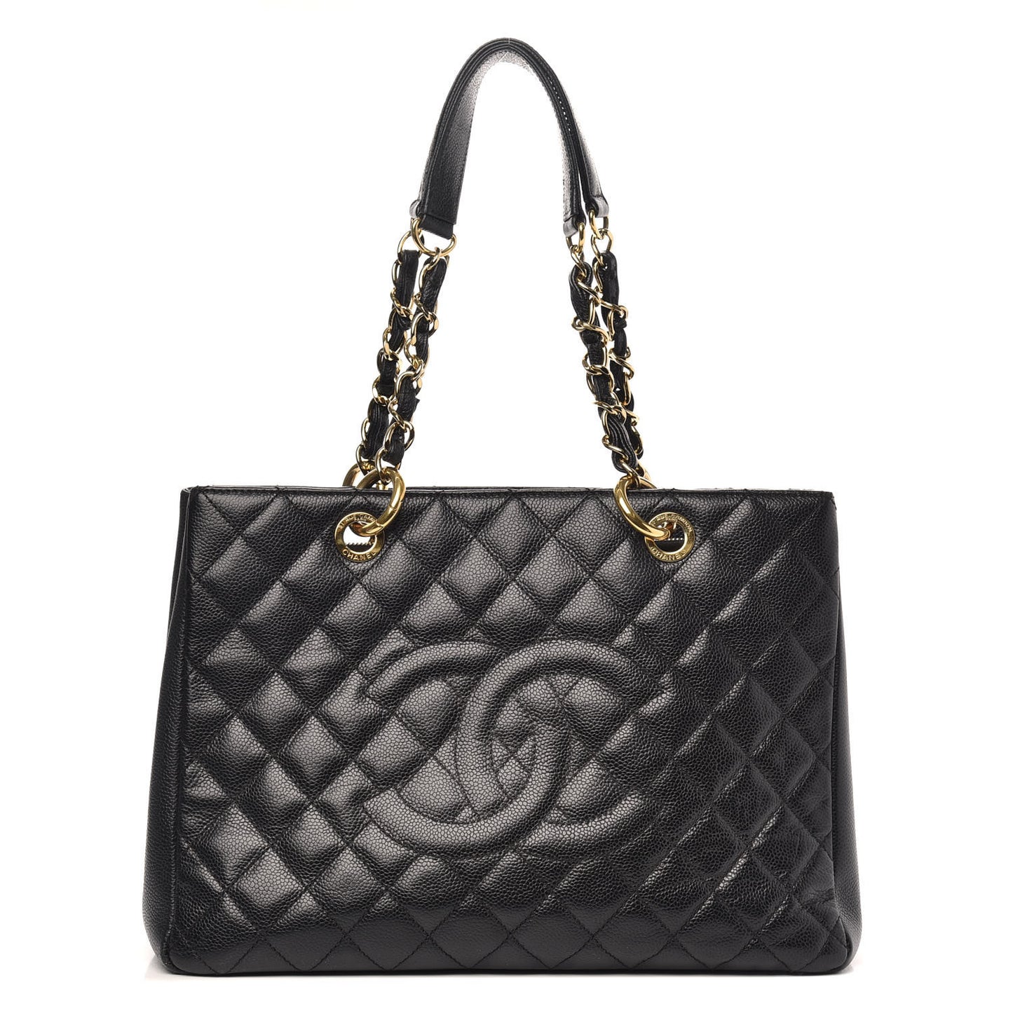 Caviar Quilted Grand Shopping Tote GST Black