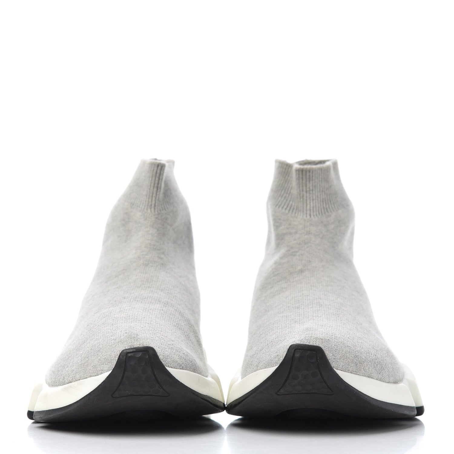 Balenciaga Sweatshirt Knit Bi-Color Sole Womens Speed Sneakers 39 Grey White Black 2 of 17