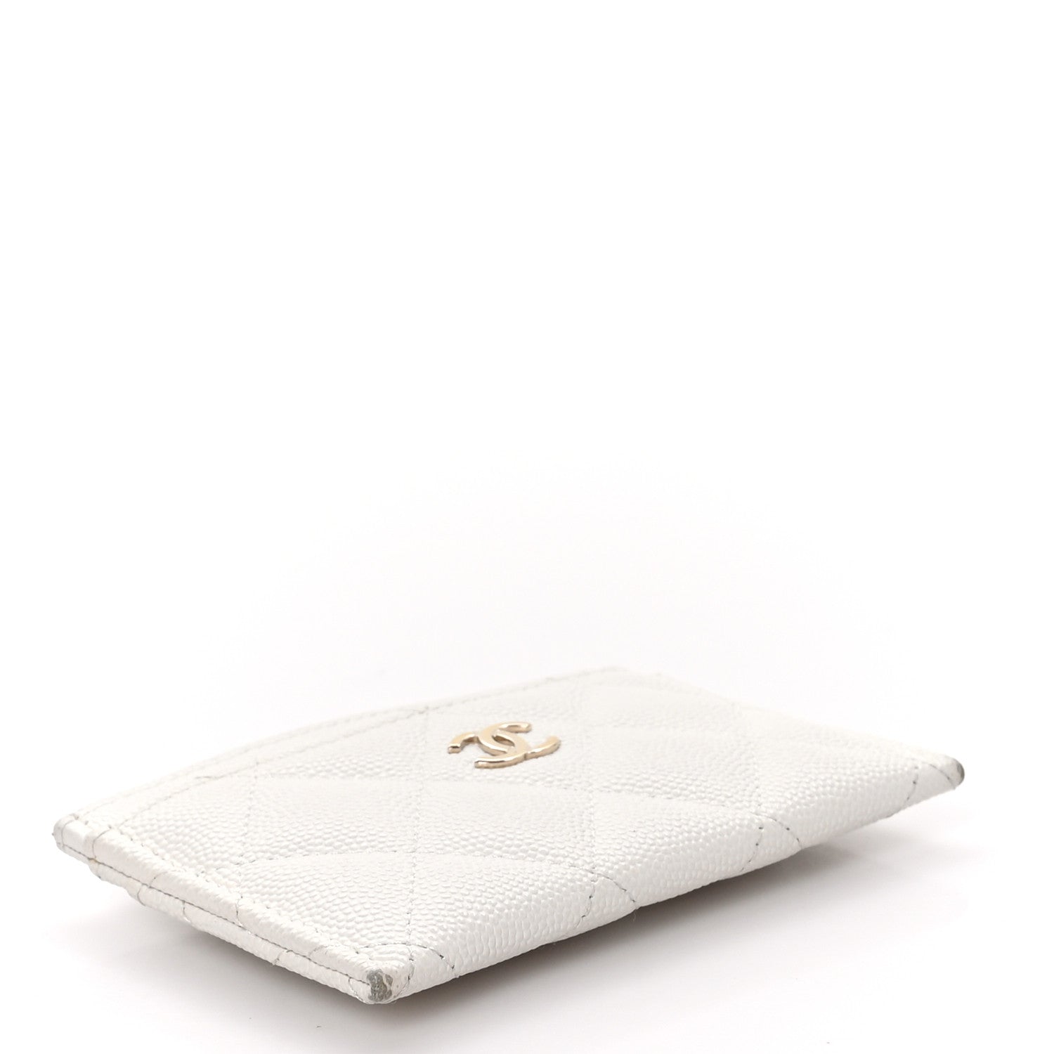 Chanel Caviar Quilted Card Holder White 4 of 14