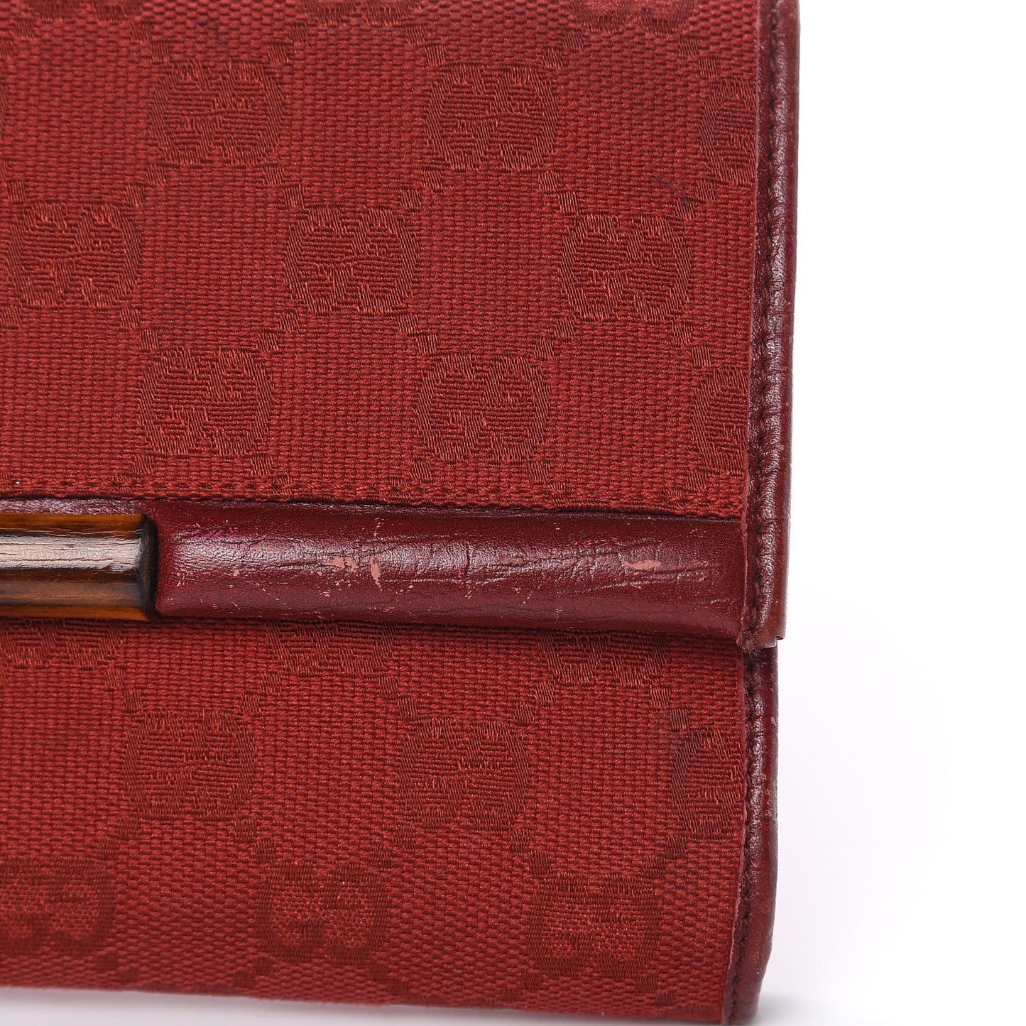 Monogram Bamboo Bar Clutch Red