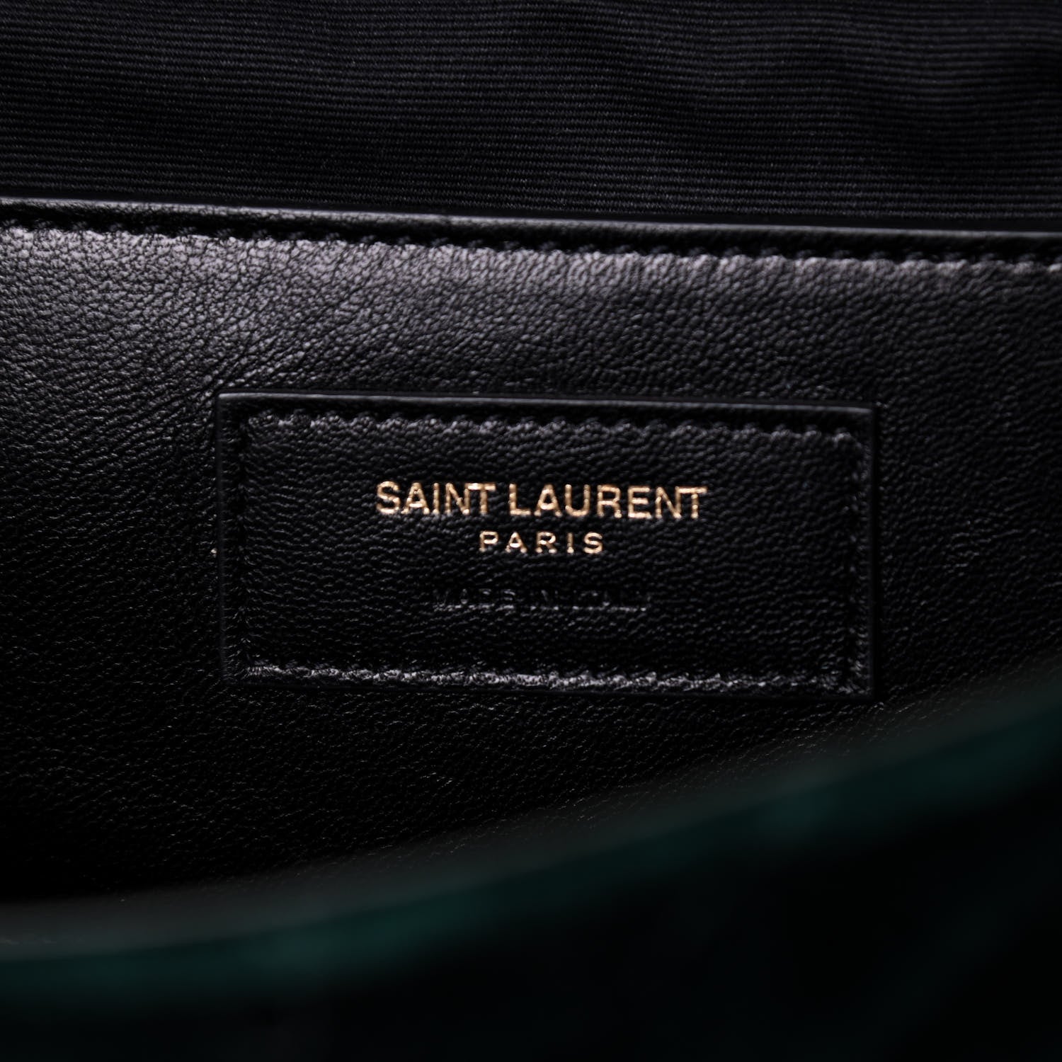 Saint Laurent Velvet Matelasse Chevron Medium Monogram Chain Bag New Dark Green 6 of 10