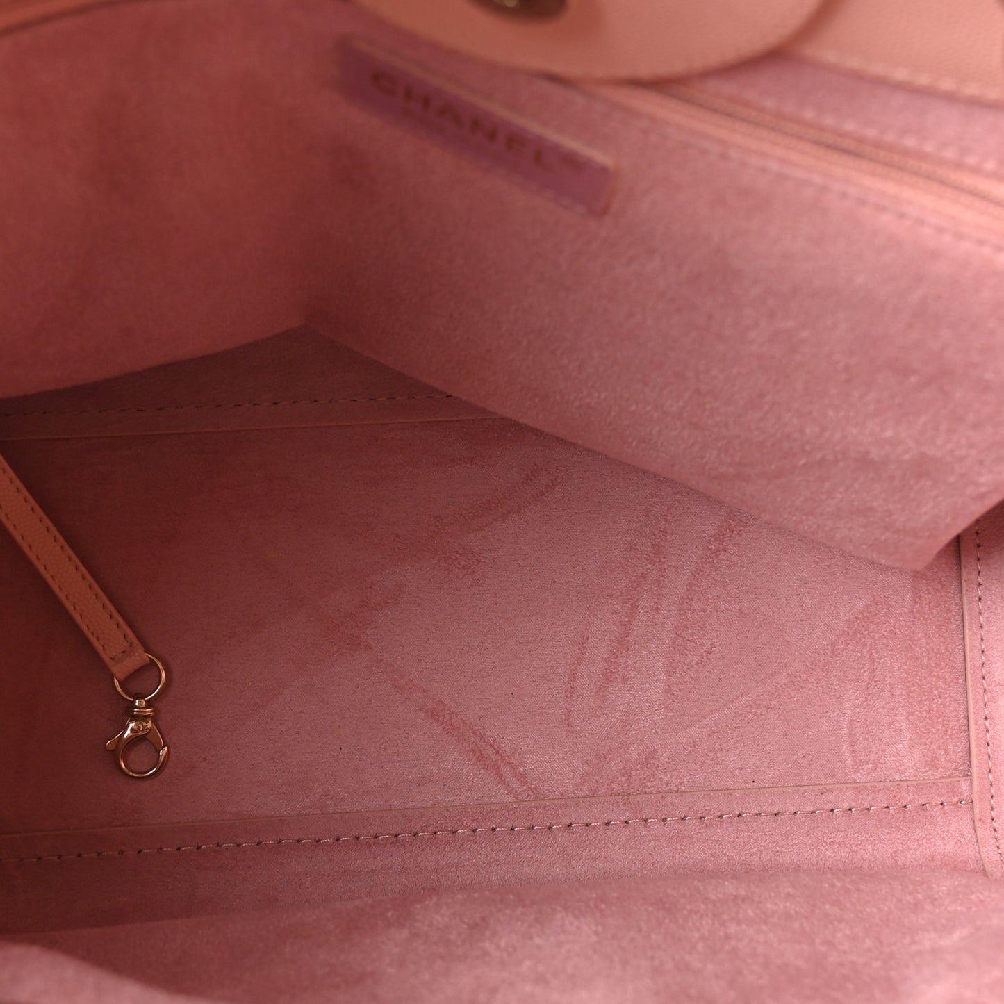 Caviar Small Studded Deauville Tote Light Pink